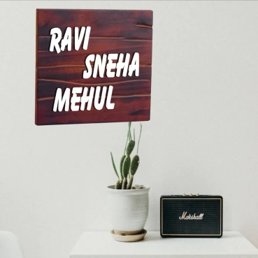 Real hard wood name plates